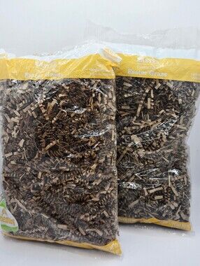 Lot of 2 Brown Crinkle Cut Paper Shred Gift Basket Filler Packing Material Eco